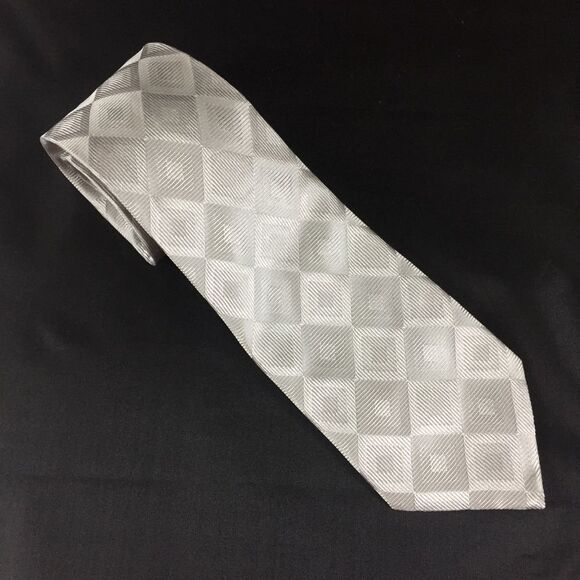 Donald Trump Mens Silk Necktie Silver Diamond - Picture 5 of 8